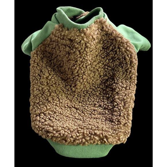 Bark Home Bark Varsity Jacket Green Brown Dog Sweater Snap Buttons Size Small - Picture 4 of 11